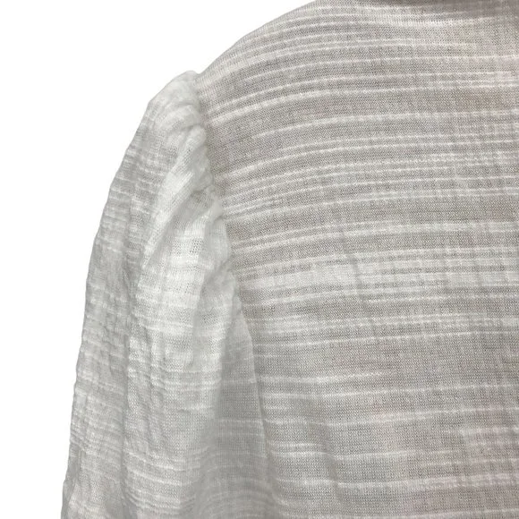 89th + Madison Womens White Eyelet Embroidered Short Sleeve Blouse Size M - Picture 5 of 8